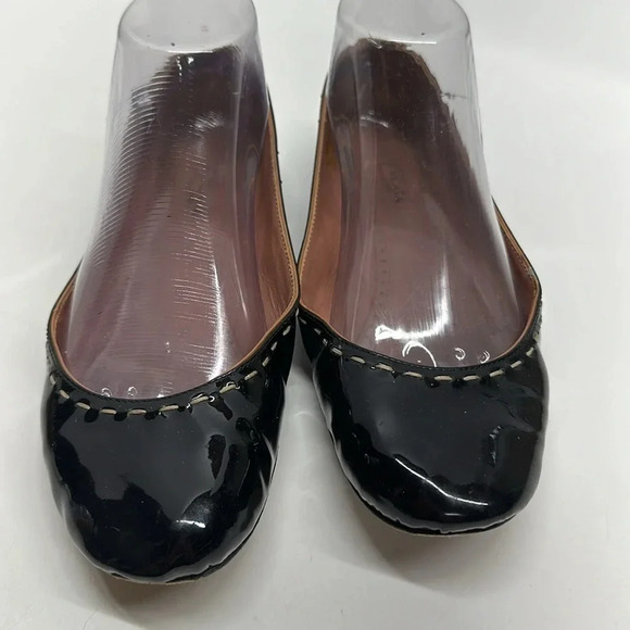 Alaia Paris Ballet Flat Patent Leather Slip On Round Toe Shoes Black Size 36.5 - Picture 2 of 10